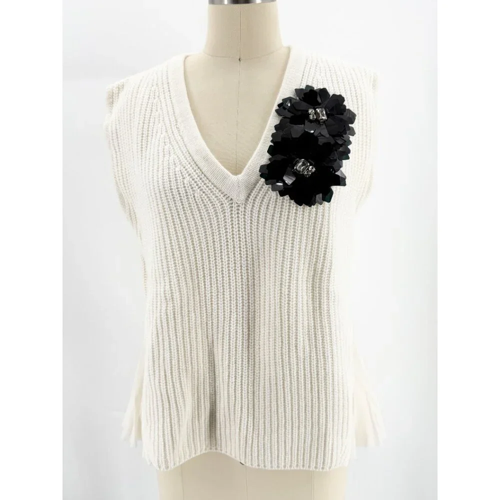 CO|TE Knit Sweater Vest Ribbed Design w/ Decorative Applique M - Picture 10 of 10